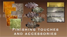 Lighting accessories, finishes, glass options