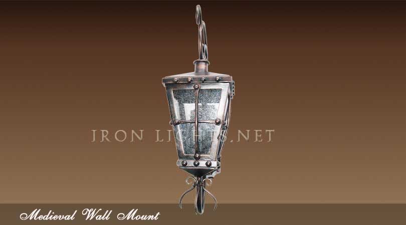Wrought iron medieval lighting