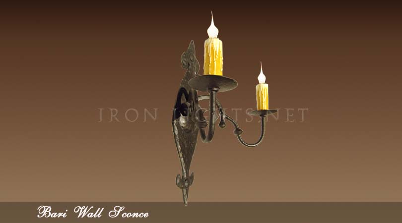 Wrought iron wall sconce