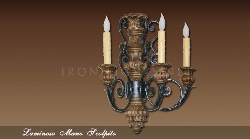 hand-carved wall sconce