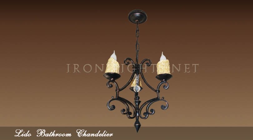 Wrought iron bathroom chandeliers