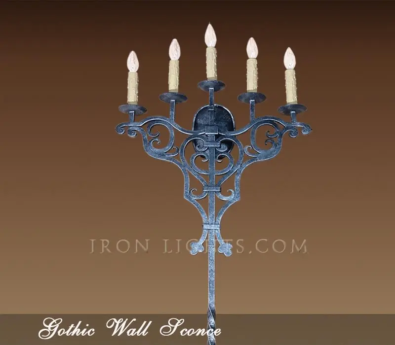 5lights_gothic_wall_sconce Gothic 5 light wall sconce