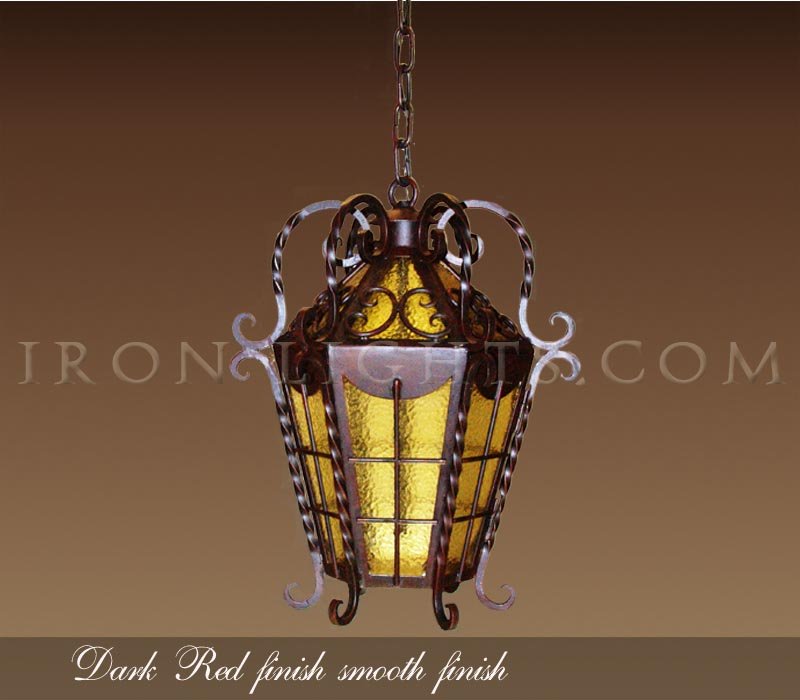 dark_red_finish_outdoor Hacienda iron pendant lights