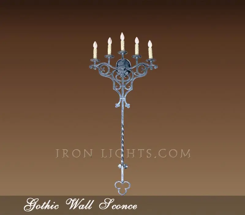 gothic_wall_sconce Indoor iron wall sconces Gothic style