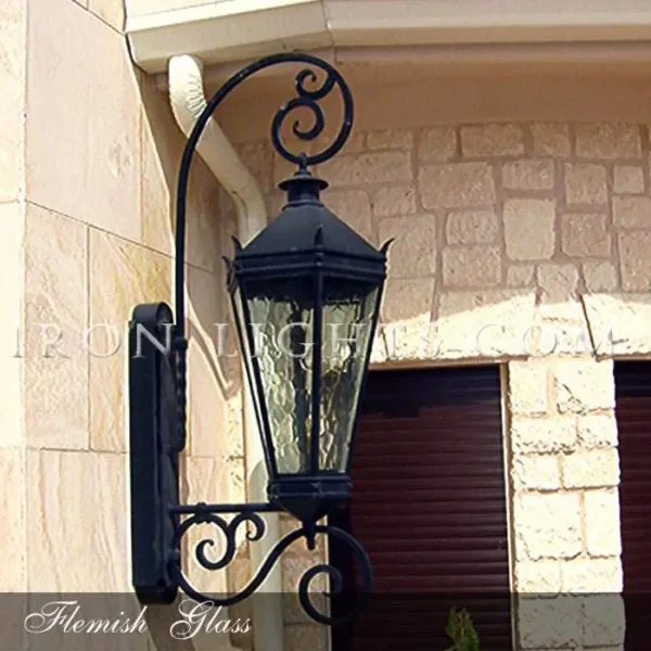 Outdoor lighting with flemish glass