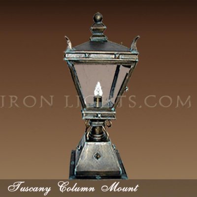 wrought_iron_column_mount_light_tuscany Tuscany post mount light