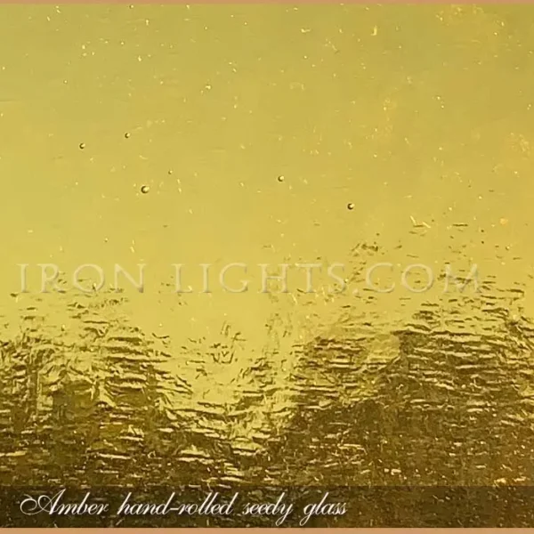 Dark amber hand rolled glass